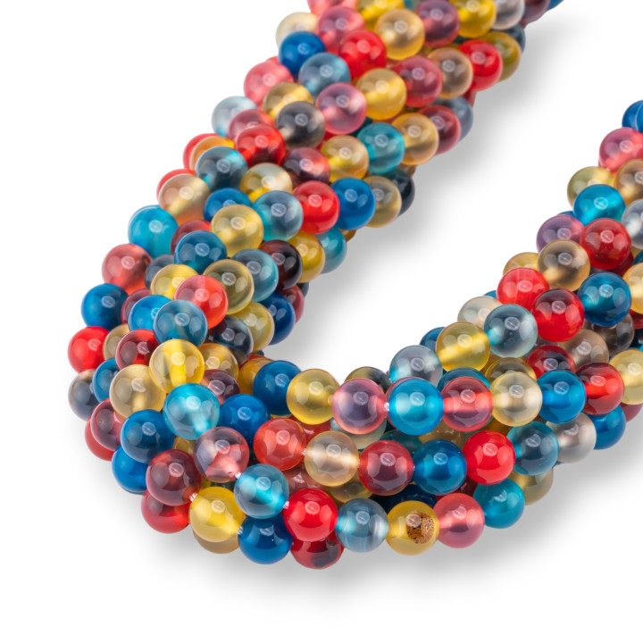 Agate Candy Heart Round Smooth 06mm