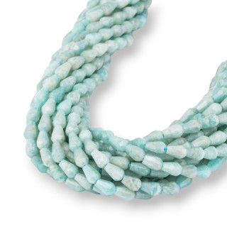 Amazonite Gouttes Briolette Taille Machine Facettes 5x7mm