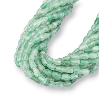 Aventurine Verte Gouttes Briolette Taille Machine Facettes 5x7mm