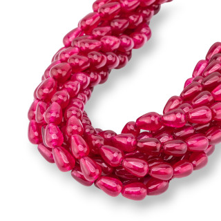 Giada Rubellite Gocce Briolette Lisce 6x9mm