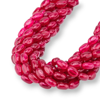 Rubellite Jade Ovale Lisse 6x9mm