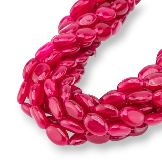 Rubellite Jade Ovale Lisse 8x12mm