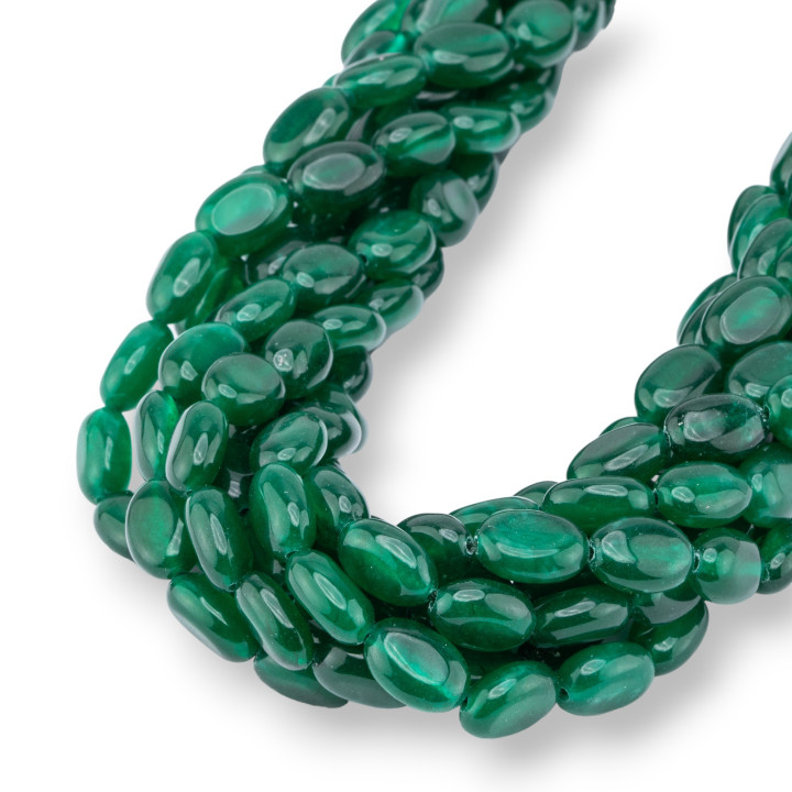 Glatte ovale Smaragdit-Jade 6x9mm