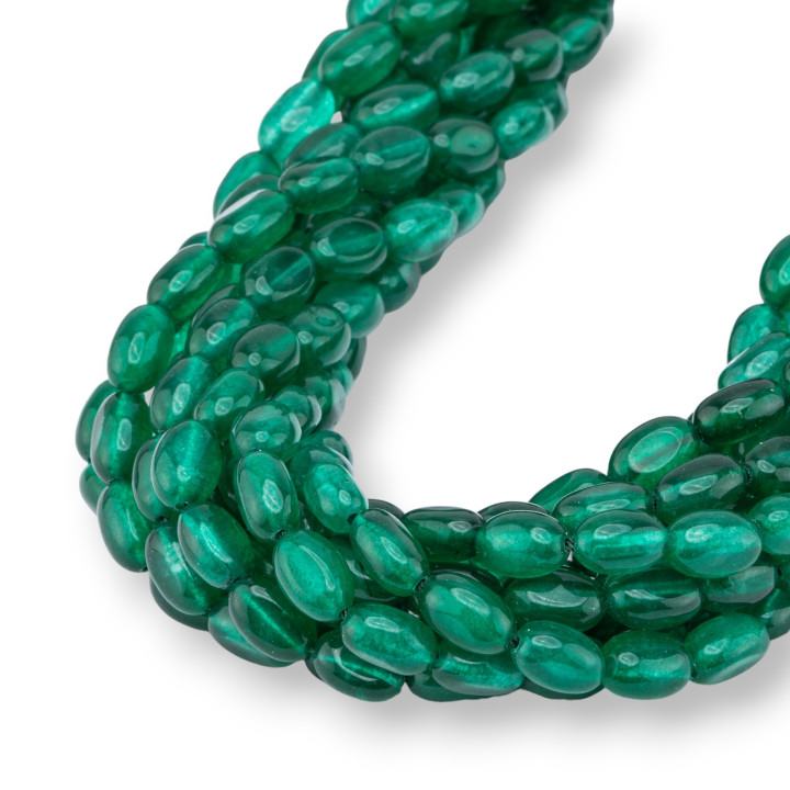 Glatte ovale Smaragdit-Jade 7x10mm