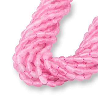 Cat's Eye Drops Faceted Briolette 5x7mm Pink