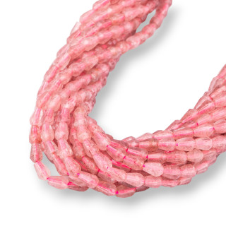 Quarzo Fragola Gocce Briolette Taglio Macchina Sfaccettato 5x7mm