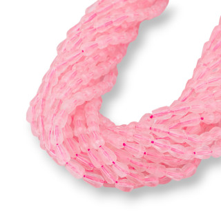 Quartz Rose Gouttes Briolette Taille Machine Facettes 5x7mm