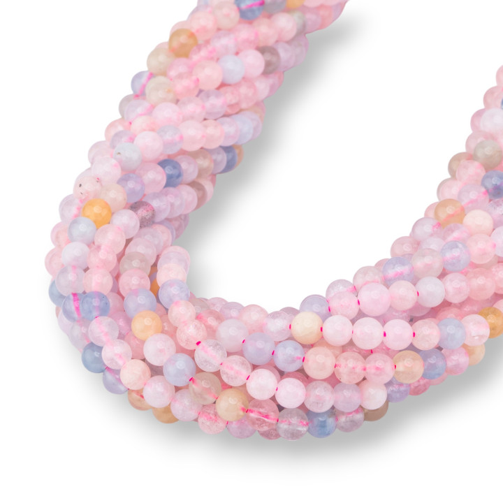 Aigue-marine Béryl Morganite Multicolore Ronde Lisse 04mm
