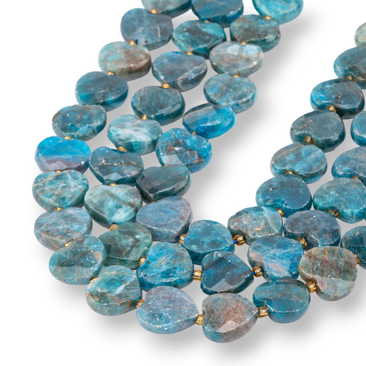 Apatite Flat Heart Faceted 12mm