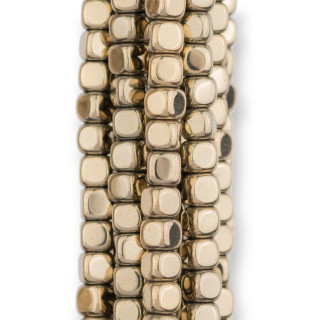 Αιματίτης λοξότμητος κύβος 3mm Πυρίτης