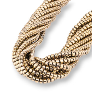 Hématite Rondelle Lisse 4x3mm Pyrite