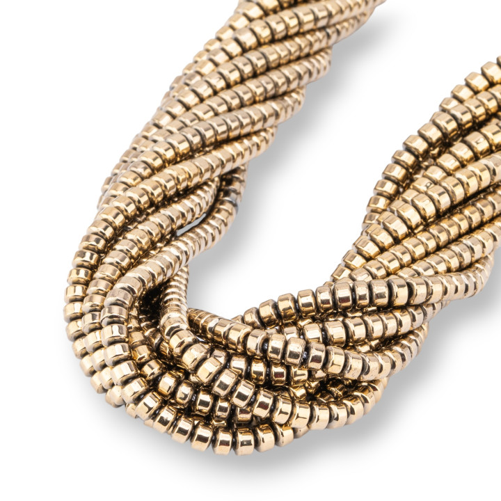 Ematite Pirite Rondelle Lisce 4x3mm