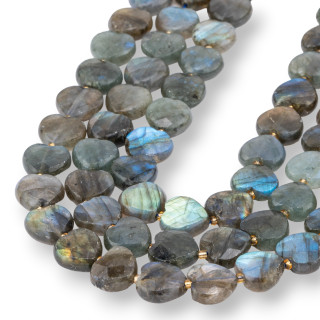 Labradorite Flat Heart Faceted 12mm