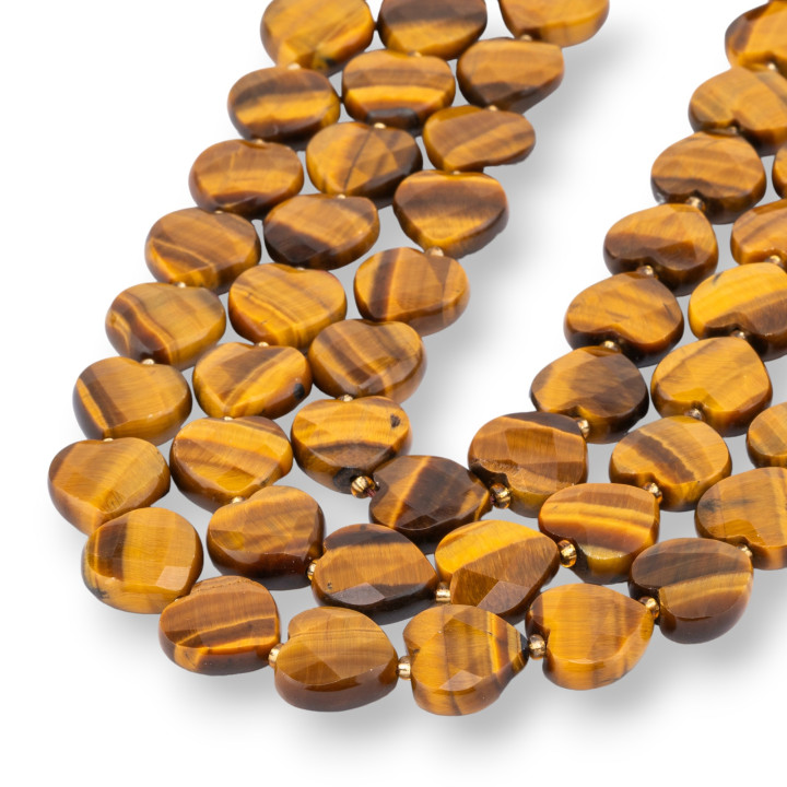 Tigerauge Herz flach facettiert 12mm