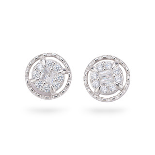 Aurora Collection 925 Silver Earrings With 14mm White Zircons