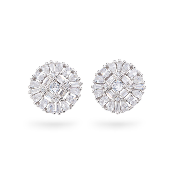 Aurora Collection 925 Silver Earrings With 14mm White Zircons