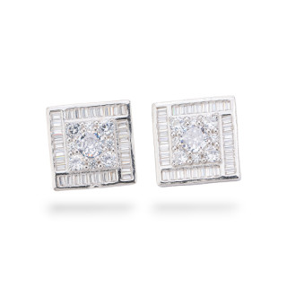 Pendientes Colección Aurora Plata 925 Con Circonitas Blancas 14mm