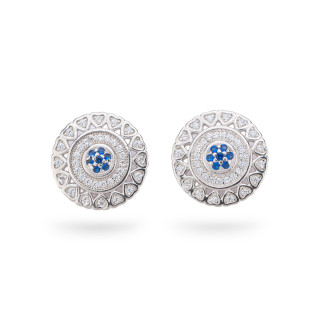 Pendientes Colección Aurora Plata 925 Con Circonitas Azules 14mm