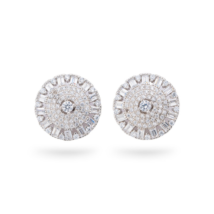 Aurora Collection 925 Silver Earrings With 15mm White Zircons