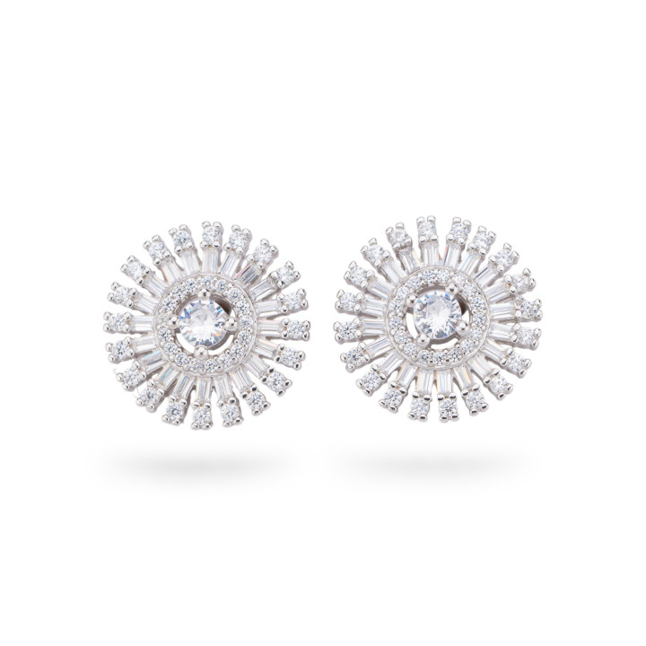 Aurora Collection 925 Silver Earrings With 15mm White Zircons