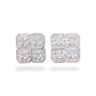 Boucles d'oreilles en argent 925 de la collection Aurora avec zircons blancs de 16 mm