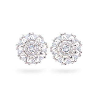 Aurora Collection 925 Silver Earrings With White Zircons 17mm