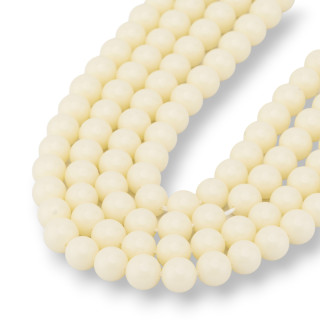 Ivory Colored Paste Smooth Round 08mm