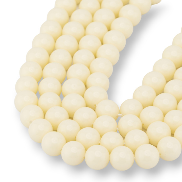 Ivory Colored Paste Smooth Round 10mm