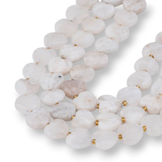 Flat Faceted Heart Moonstone 12mm