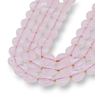 Rose Quartz Heart Flat Faceted 12mm