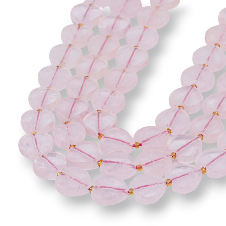 Rose Quartz Heart Flat Faceted 12mm