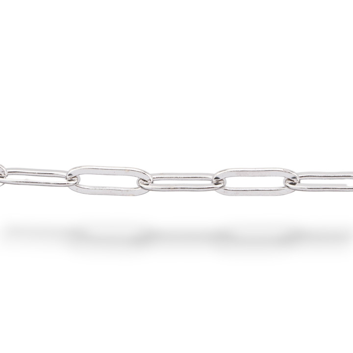 925 Silver Chain by the Meter 3.3x9.1mm 50cm Rhodium Plated