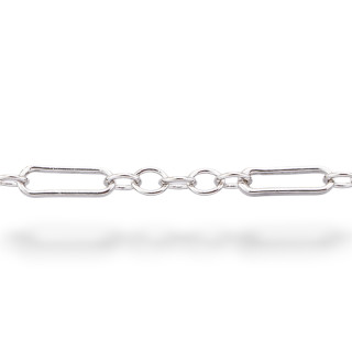 925 Silver Chain by the Meter 5+1 3x10mm 50cm Rhodium Plated