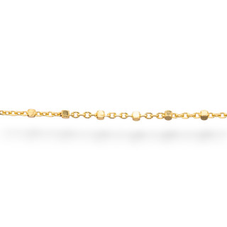 Forzatina 925 Silberkette am laufenden Meter mit Würfeln 1 mm 50 cm golden