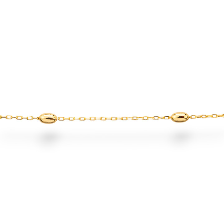 Forzatina 925 Silver Chain by the Meter with Olive 2.5x3.8mm 50cm Golden