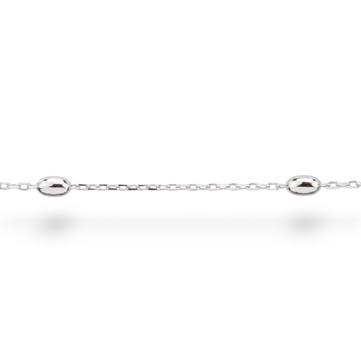 Catena A Metraggio Di Argento 925 Forzatina Con Oliva da 2,5x3,8mm 1 Metro Rodiato