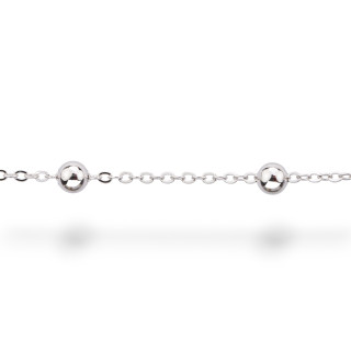 Forzatina 925 Silver Chain by the Meter with 4mm Ball 50cm Rhodium Plated