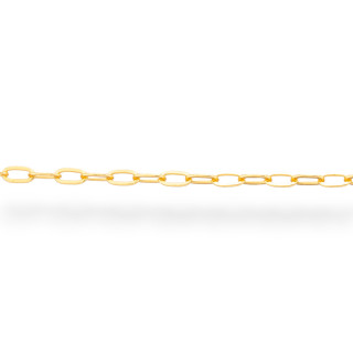 Chaîne au mètre en Argent 925 Forzatina écrasée 1,7x34mm 50cm Doré