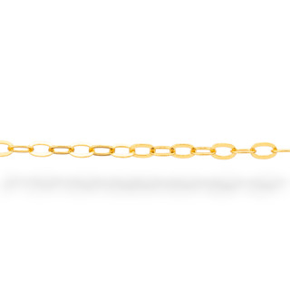 Ασημένια αλυσίδα 925 by the Meter Crushed Forzatina 2x3mm 50cm Χρυσό