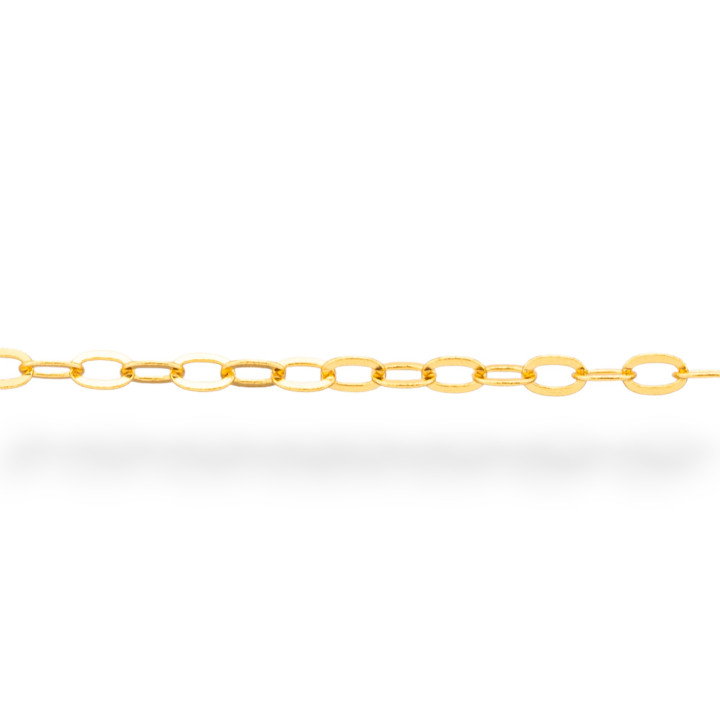 925er Silberkette am laufmeter Crushed Forzatina 2x3mm 50cm Golden