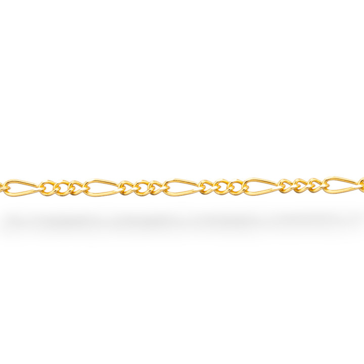 925 Silver Groumette Chain by the Meter 3+11.7mm 50cm Golden