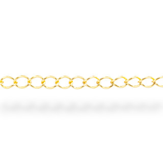 925 Silver Chain by the Meter Smooth Grumette Wire 0.45mm 2.8x3.8mm 50cm Golden