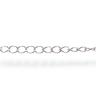 Catena A Metraggio Di Argento 925 Grumette Liscio Filo 0,5mm 3,0x4,0mm 1 Metro Rodiato