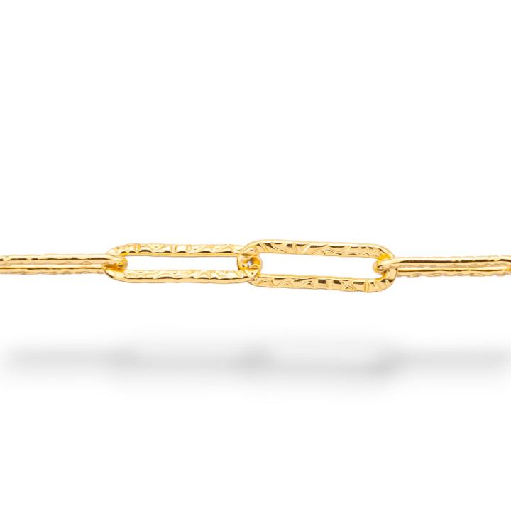 Ovale Kette aus 925er Silber, Meterware, 12 x 38 mm, 50 cm, goldfarben