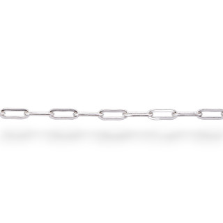 Catena A Metraggio Di Argento 925 Rettangolo 1,7x4,5mm 1 Metro Rodiato