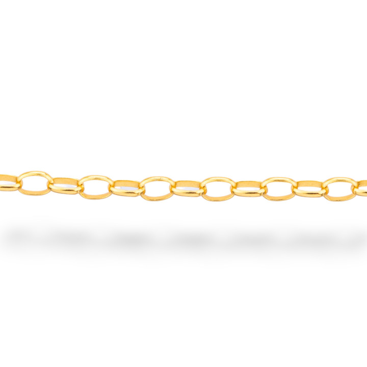 925 Ασημί Rolo' Oval Chain by the Meter 2,6x3,6mm 50cm Χρυσό