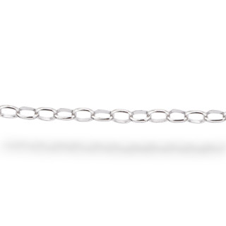 Ασημένια 925 Rolo' Oval Chain by the Meter 2,6x3,6mm 50cm Ρόδιο