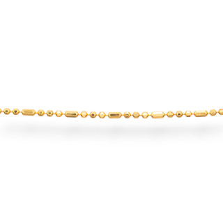 Αλυσίδα από το μέτρο 925 Silver Sphere and Faceted Cylinder 1,2mm 50cm Golden