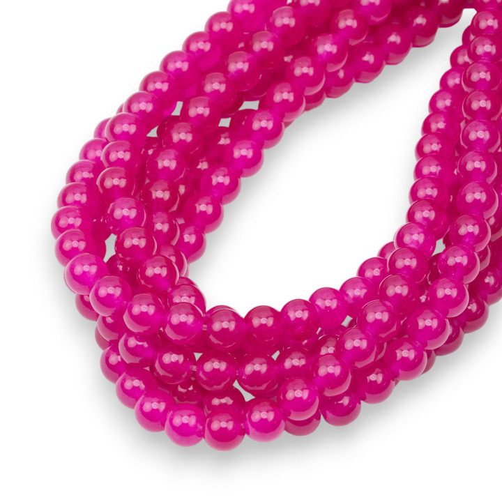 Ice Jade (Icy Jade) Fuchsia Round Smooth 08mm
