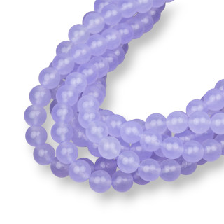 Eisjade (Icy Jade), Lavendel, rund, glatt, 8 mm
